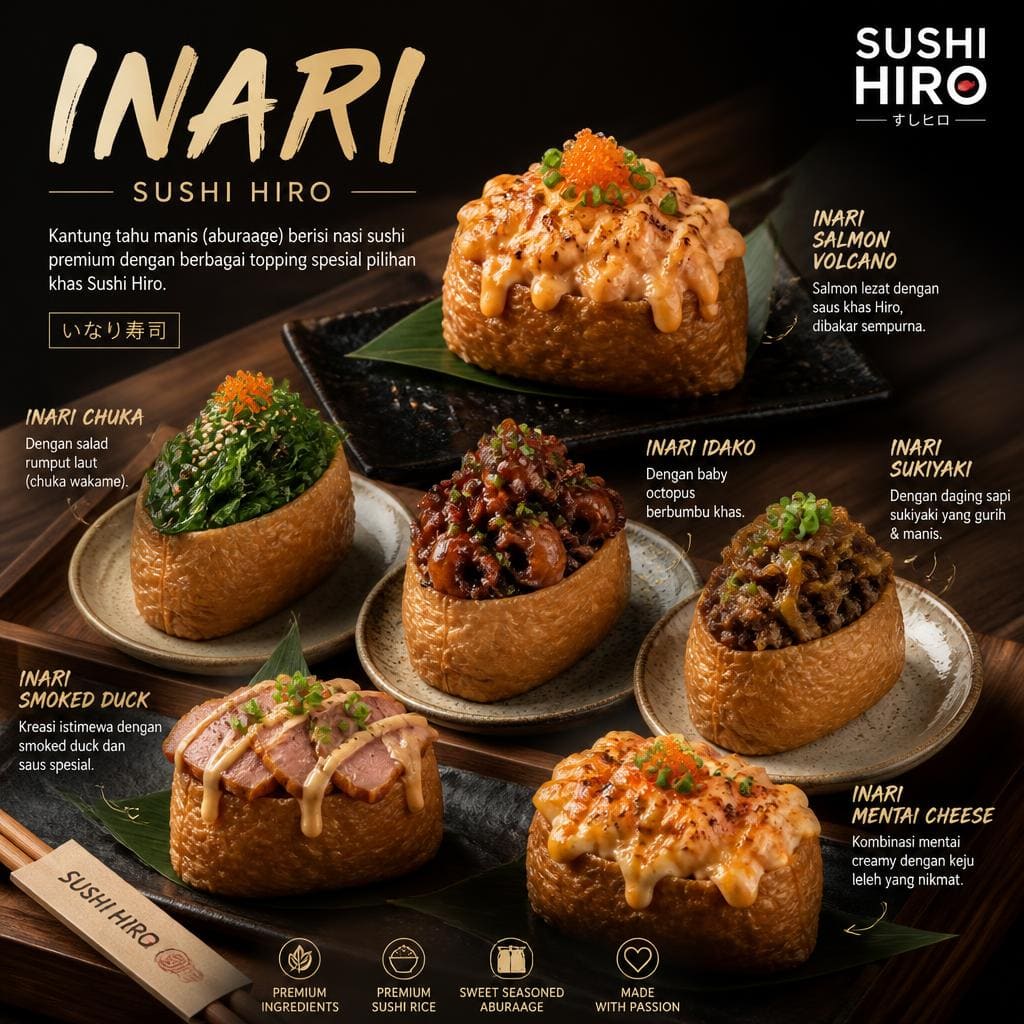 Inari Sushi Hiro menu inari sushi Jepang